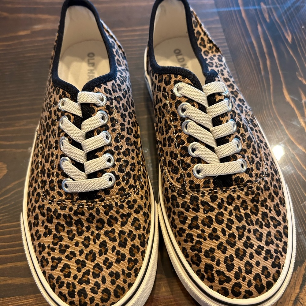 Old Navy Leopard Print Sneakers with Black Trim